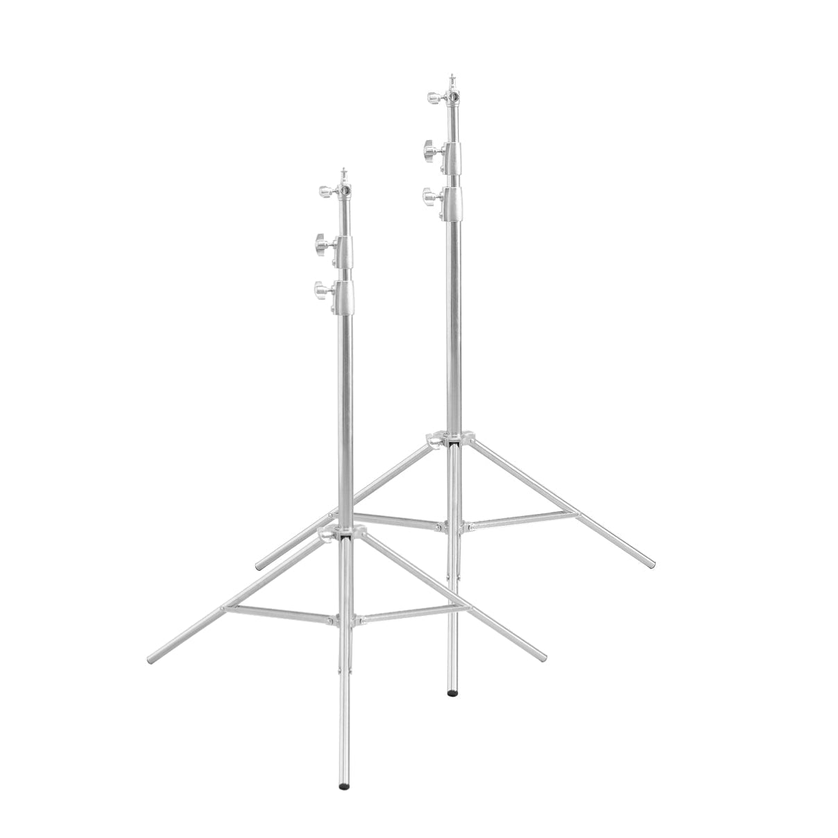 Spectrum 280cm Heavy Duty Air Cushioned Light Stand (Silver) - Twin Bundle