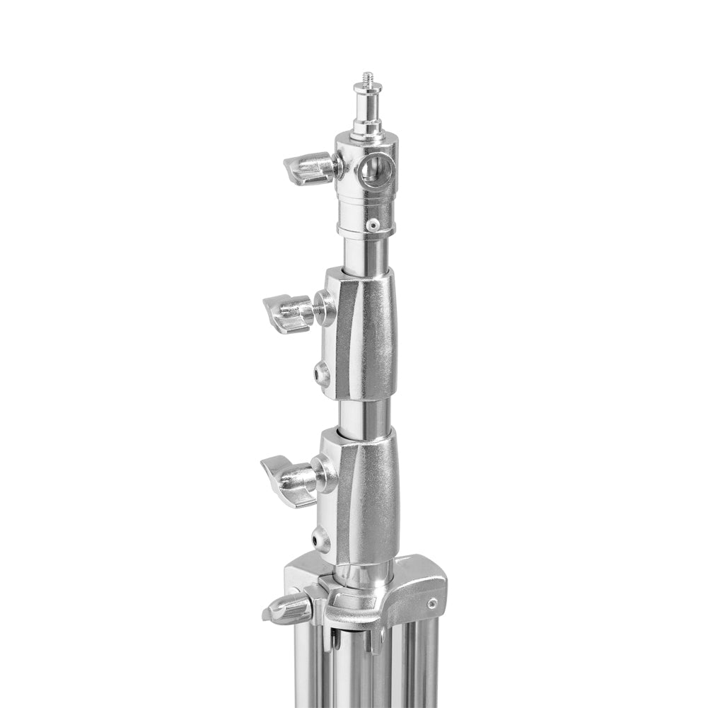 Spectrum 280cm Heavy Duty Air Cushioned Light Stand (Silver) - Twin Bundle