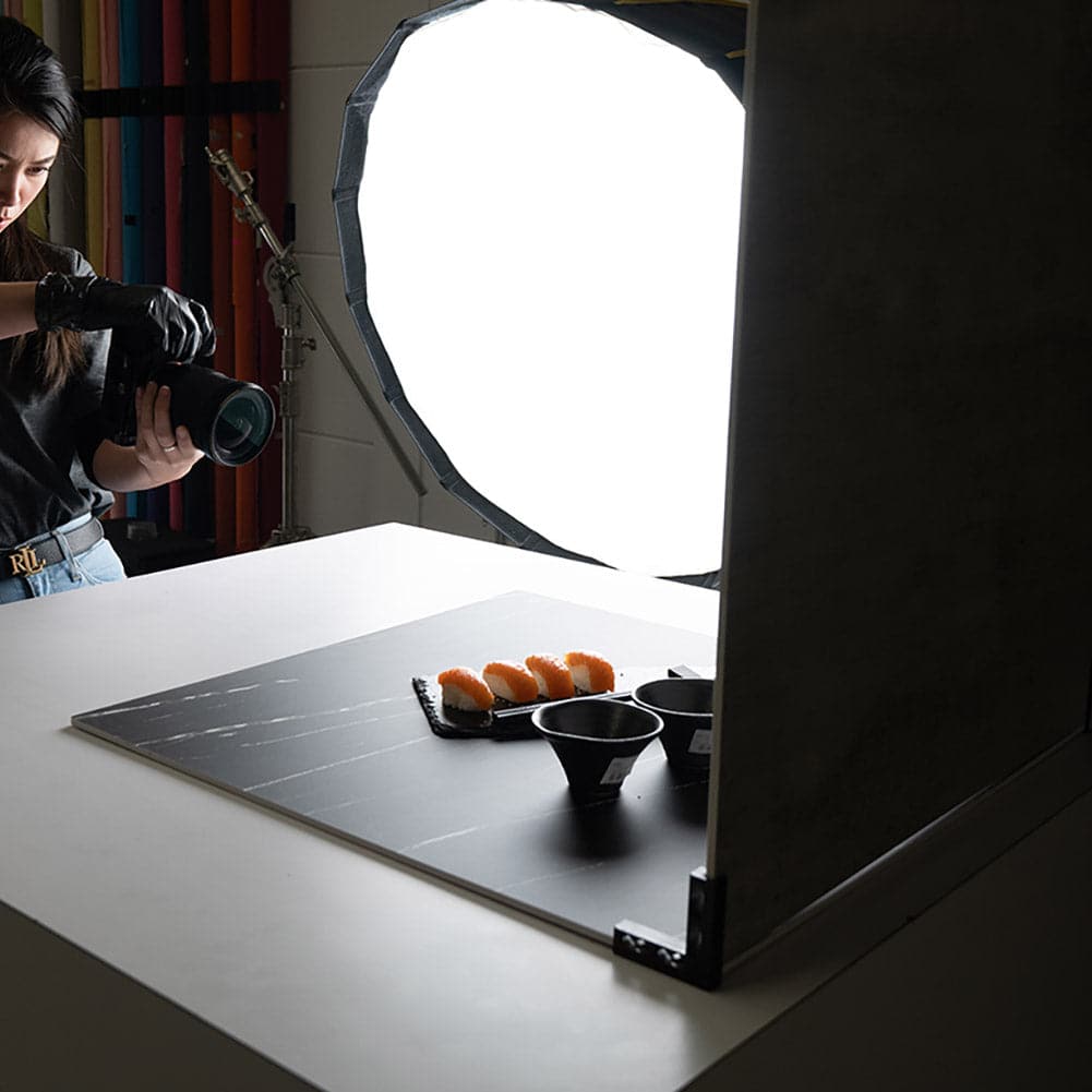 ProBoards Flat Lay Photography Rigid Black & White Marble Backdrop - Tamarama (60cm x 60cm) (EX-DEMO)