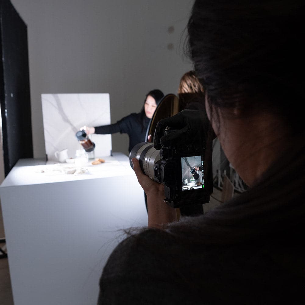 ProBoards Flat Lay Photography Rigid Black & White Marble Backdrop - Tamarama (60cm x 60cm) (EX-DEMO)