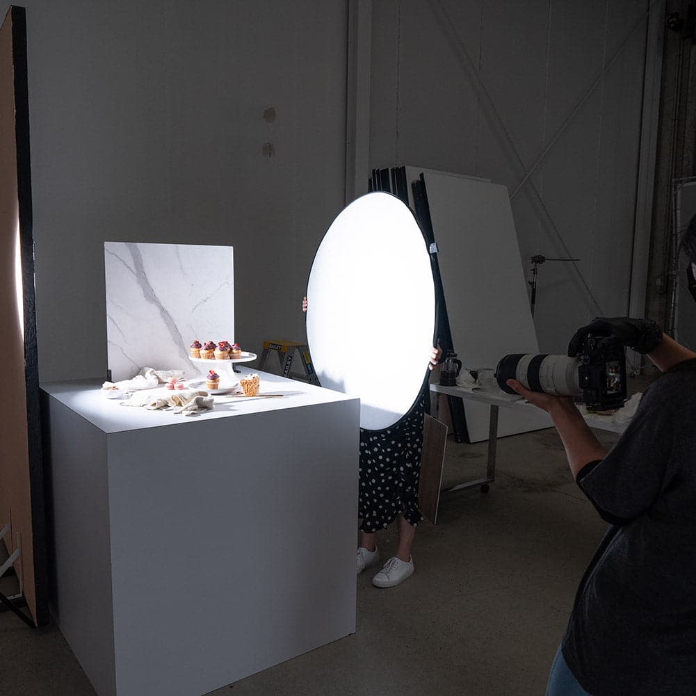 ProBoards Flat Lay Photography Rigid Black & White Marble Backdrop - Tamarama (60cm x 60cm) (EX-DEMO)