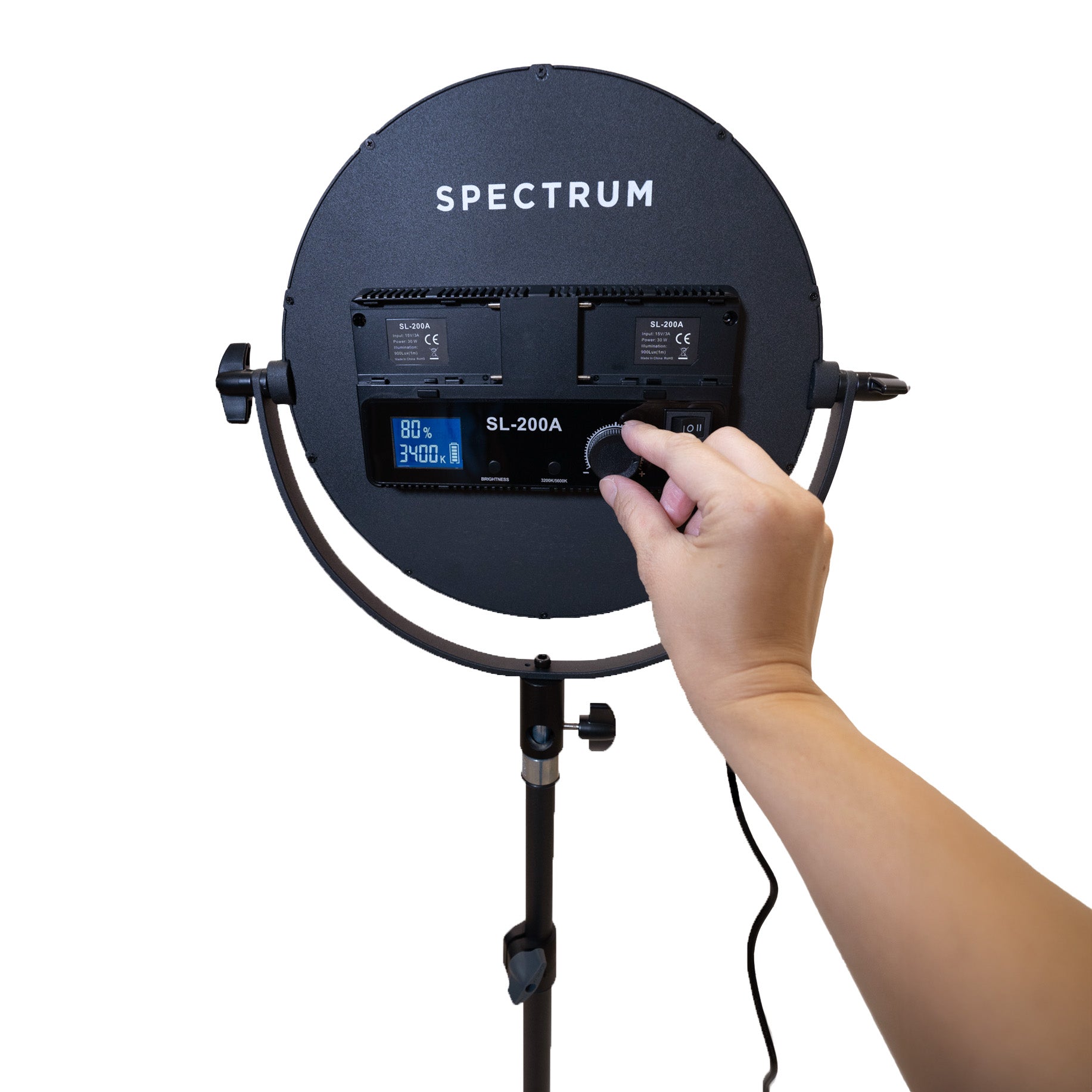 Spectrum LumiDisc 200 Bi-Colour 30W Round LED Light with Stand