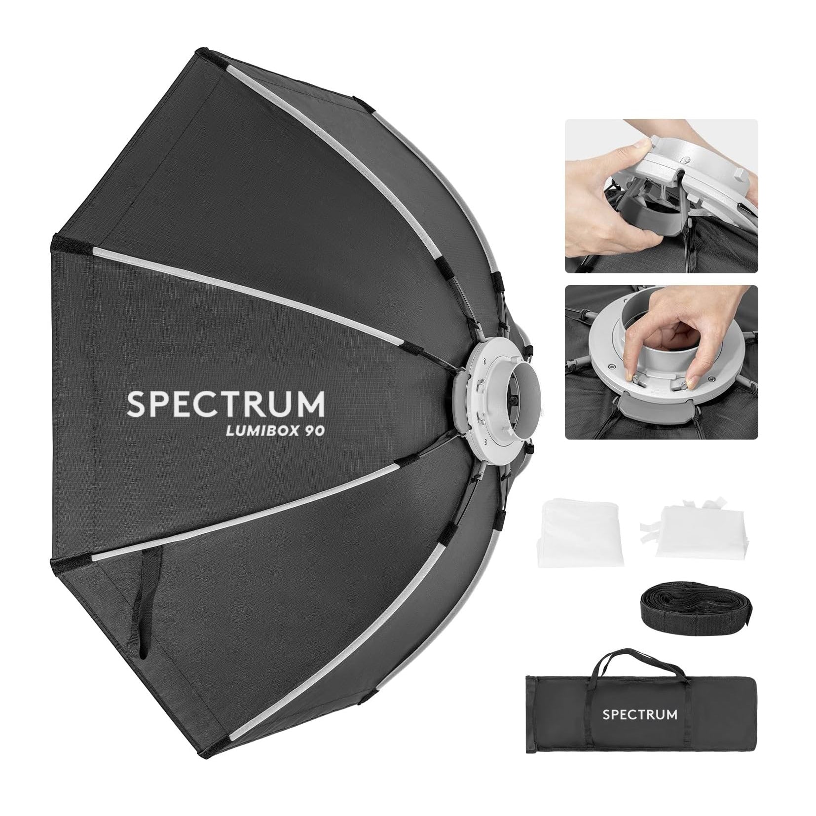 Spectrum LUMIBOX 55cm/21.6" Quick Release Octagon Softbox Lighting Modifier with Grid (Bowens Mount)
