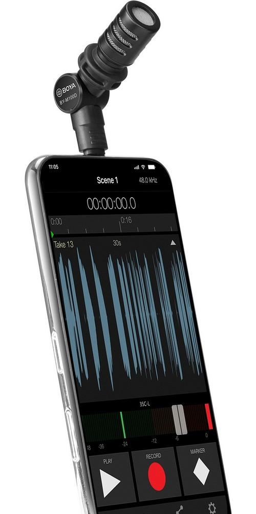 BOYA BY-M100D Plug & Play Microphone (Lightning) for iOS Devices
