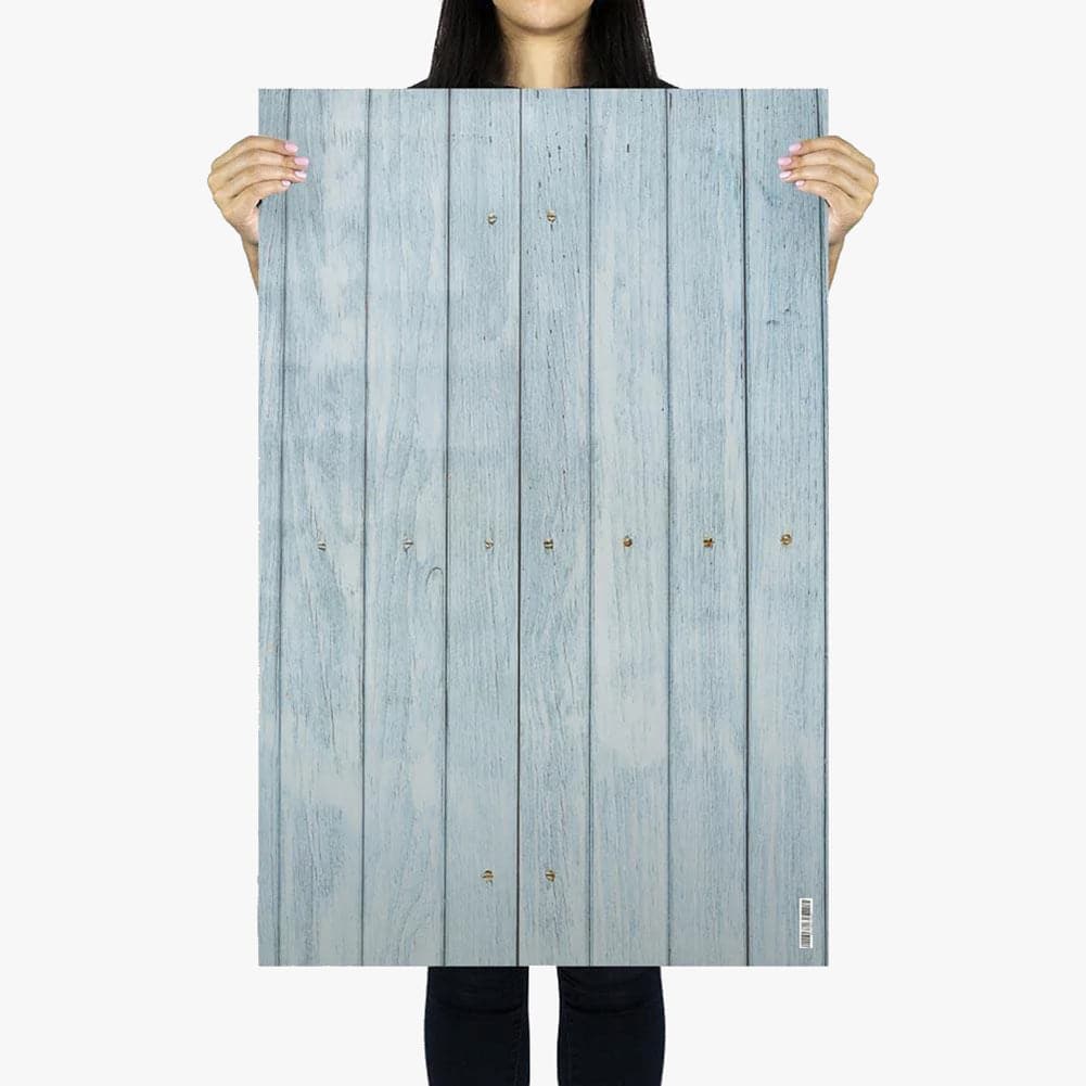 Flat Lay Instagram Backdrop - 'Nambucca' Blue Wooden (56cm x 87cm)