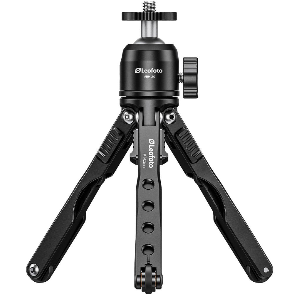 Leofoto MT-03 Mini Table Top 2 Section Tripod with MBH-20 Ball Head - Black