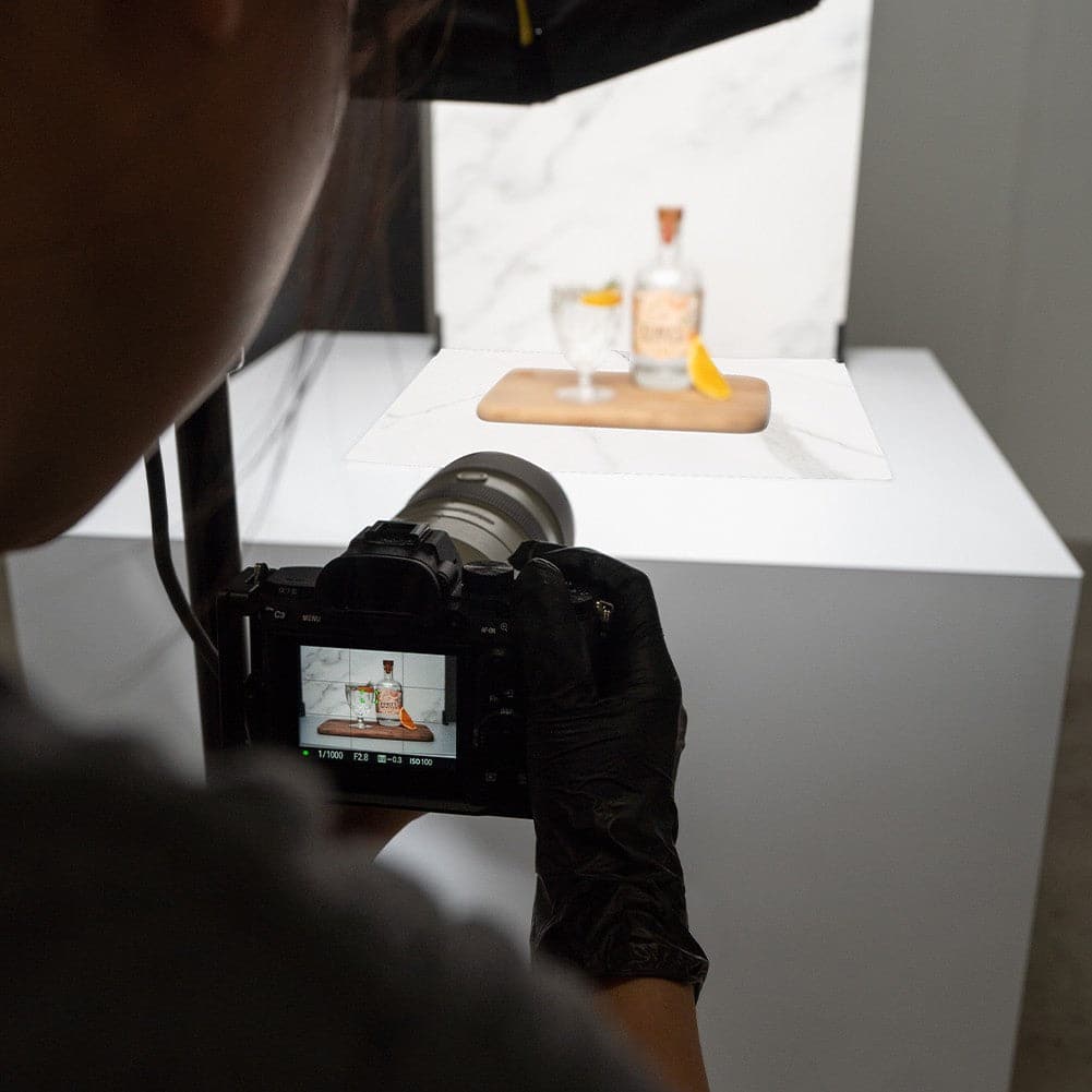 ProBoards Flat Lay Photography Rigid Black & White Marble Backdrop - Tamarama (60cm x 60cm) (EX-DEMO)