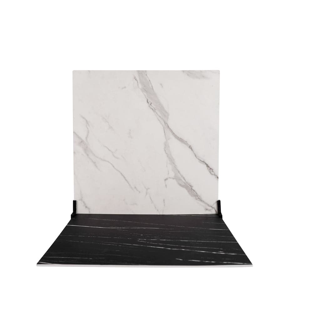 ProBoards Flat Lay Photography Rigid Black & White Marble Backdrop - Tamarama (60cm x 60cm) (EX-DEMO)