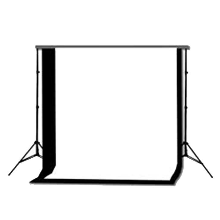 Black/White Double Cotton Muslin Cotton Backdrop & Stand Kit