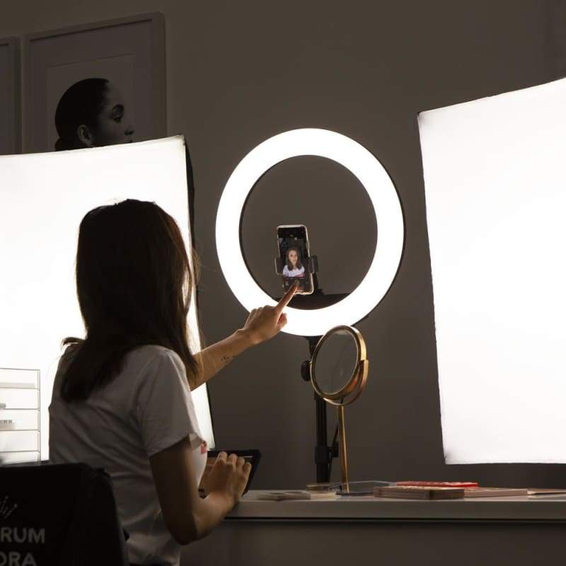 18 Beauty Studio Ring Lighting Kit - Spectrum Aurora Diamond Luxe II Complete Kits color--Diamond Luxe II Ring Light--Diamond Ring Light &