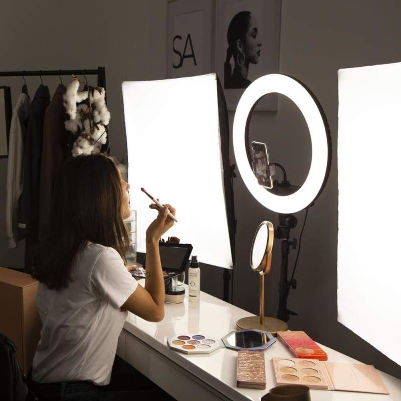 18 Beauty Studio Ring Lighting Kit - Spectrum Aurora Diamond Luxe II Complete Kits color--Diamond Luxe II Ring Light--Diamond Ring Light &