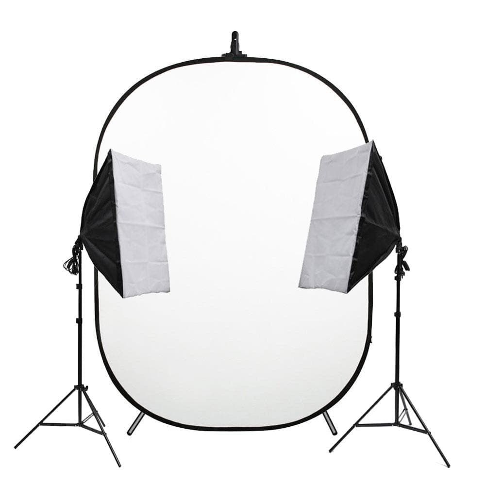 Portable 'Headshot Kit' with Double Illuminate Mate Softbox and Pop Up Backdrop