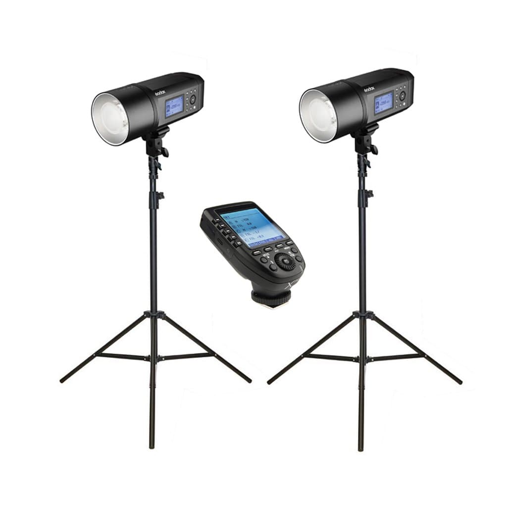 2x Godox AD600Pro Witstro Studio Flash Strobe Light & Stand Kit with XPro Trigger