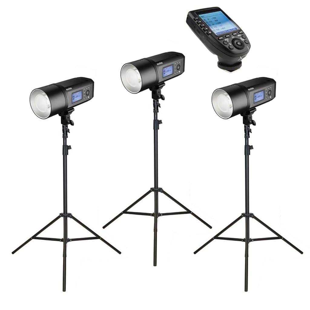 3 x Godox AD600Pro Witstro Studio Flash Strobe Light & Stand Kit with XPro Trigger