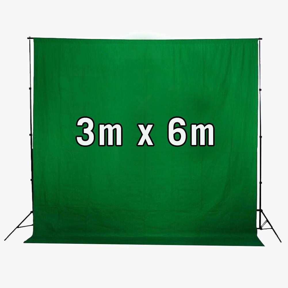 Chroma Key Green Screen 3m x 6m Cotton Muslin Studio Backdrop