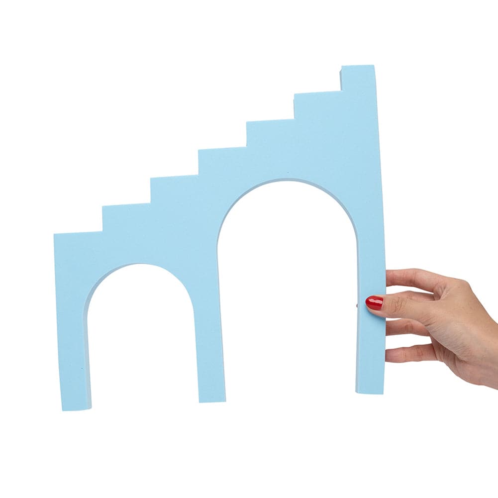 4 Piece Geometric Foam Styling Prop Set for Photography (Calypso Blue)
