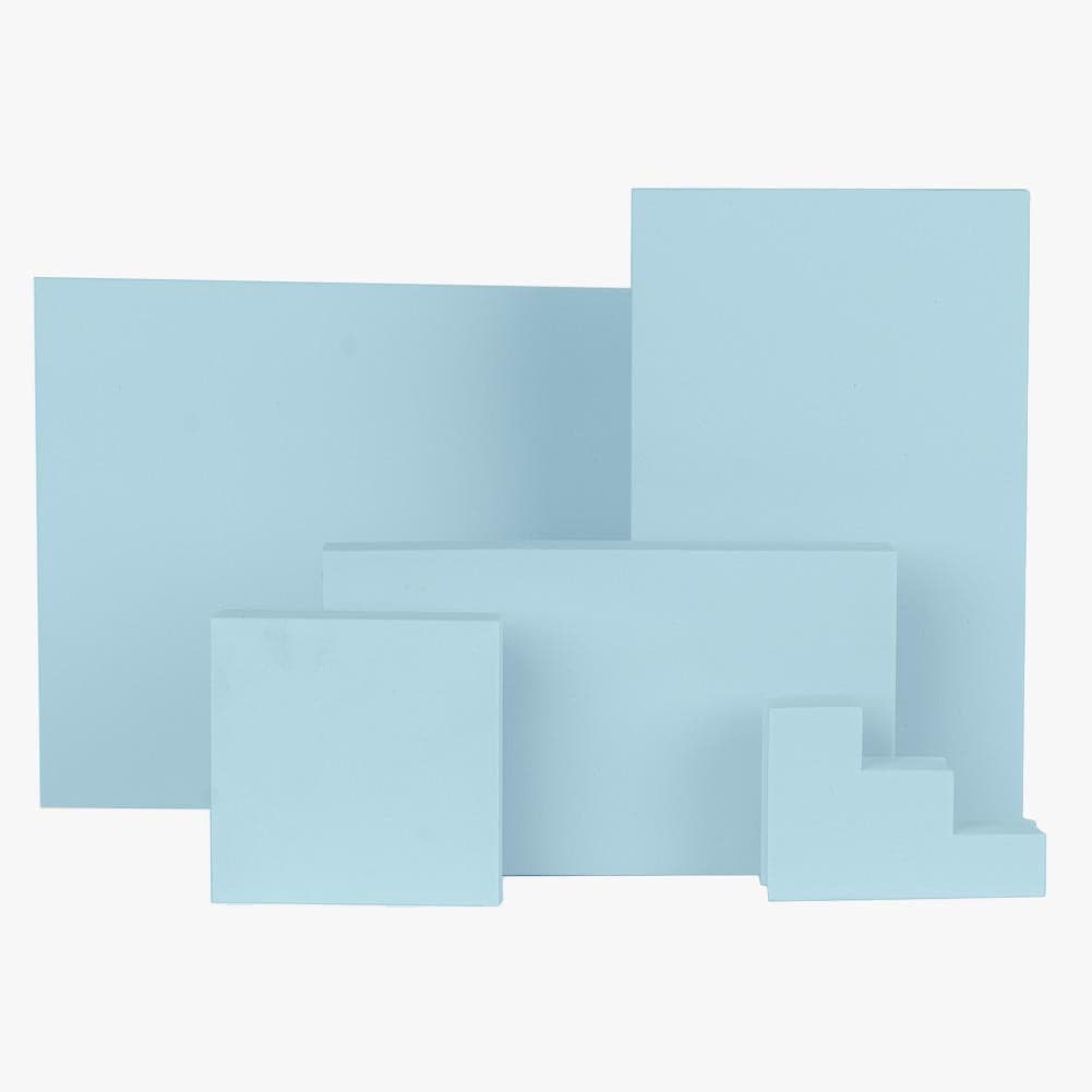 5 Piece Geometric Foam Styling Prop Set for Photography (Pastel Blue)