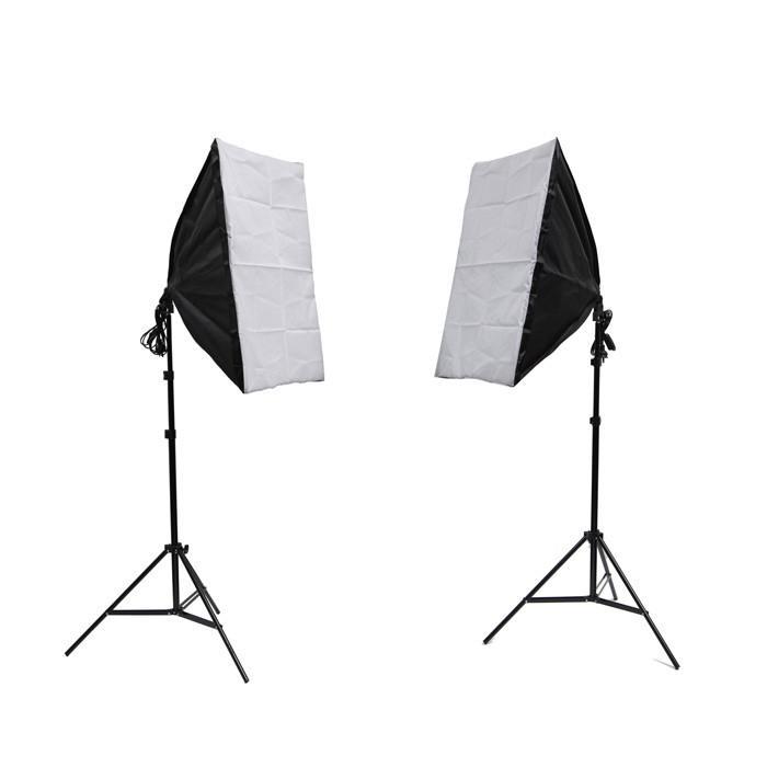 Volkwell Double Rectangle Softbox 2 x 135W Bulb Continuous Lighting Kit