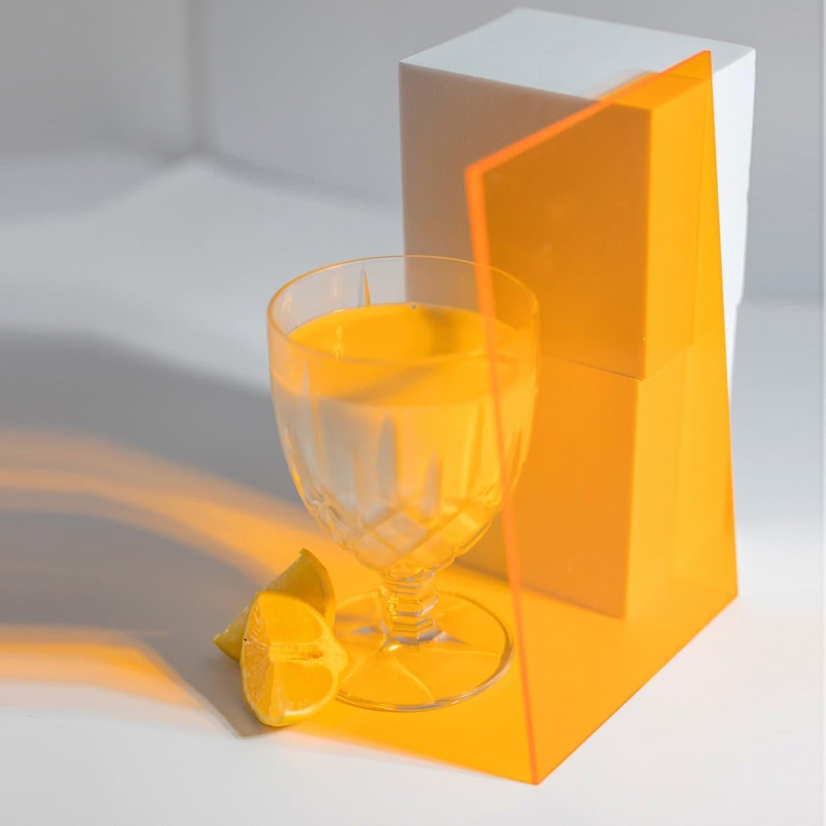 Geometric Coloured Acrylic Sheet Styling Props For Photography - Candy Orange 4 Pack