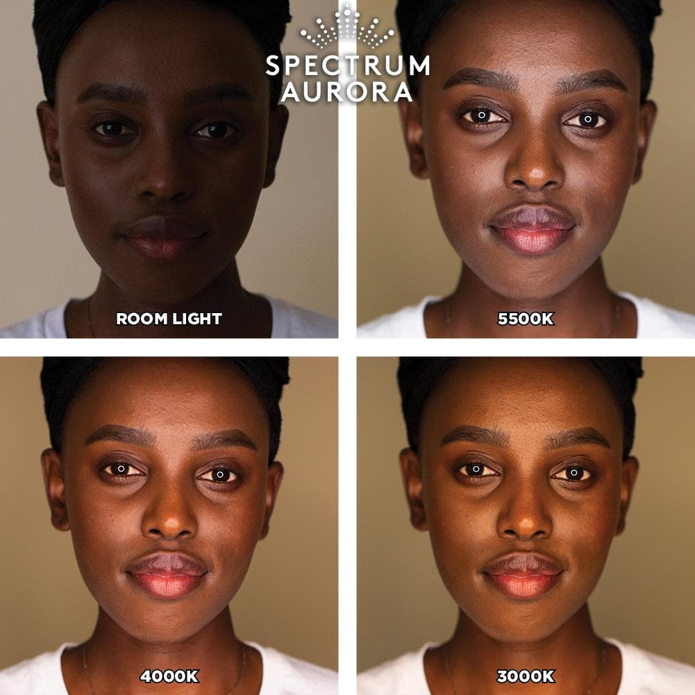 White 18" LED Ring Light & Remote - Gold Luxe III