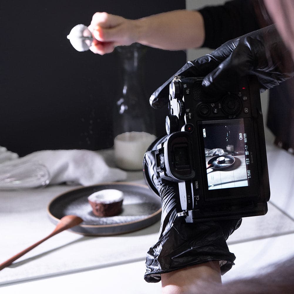 ProBoards Flat Lay Photography Rigid Black & Off White Backdrop - Minimalistic (60cm x 60cm)