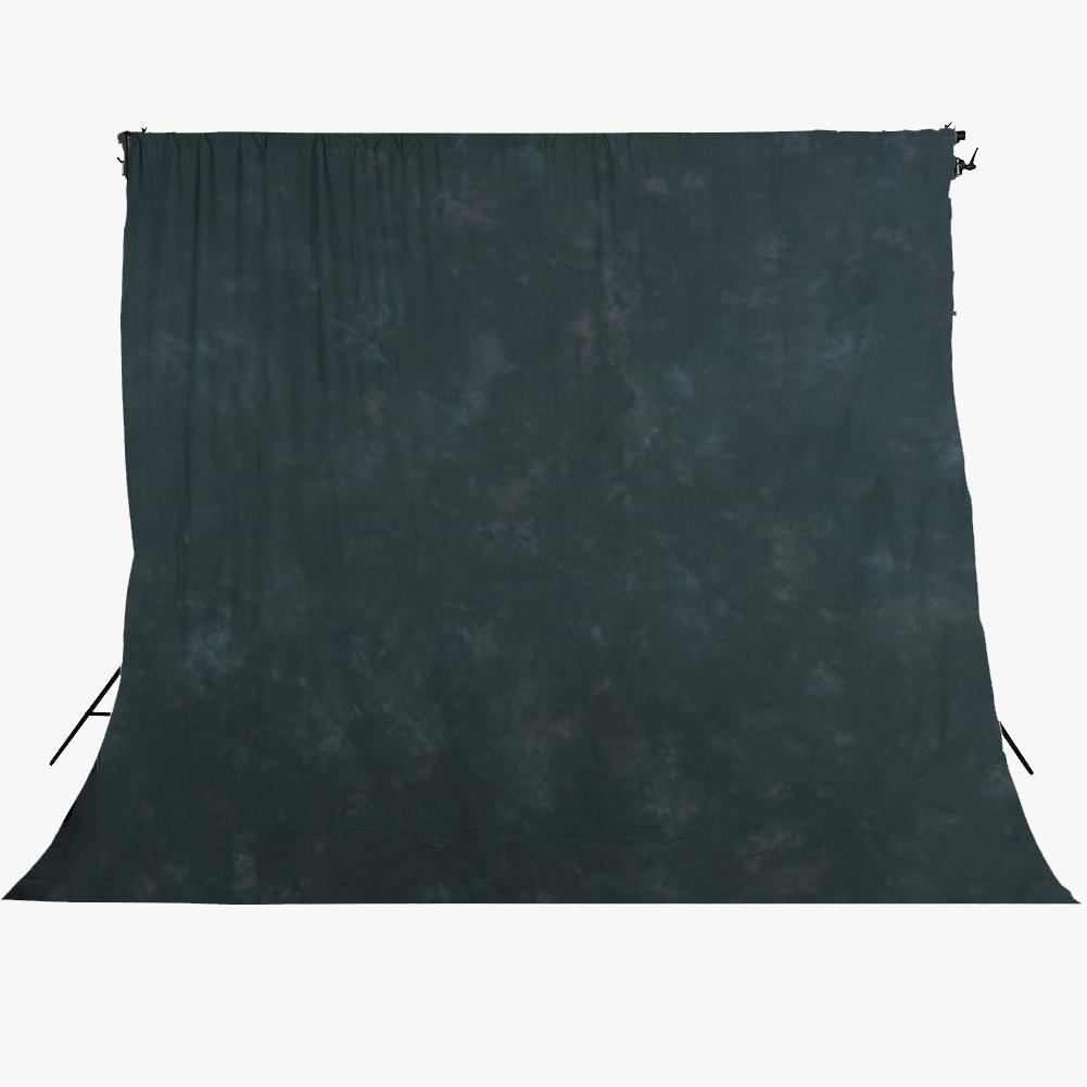 Kaleidoscope Series Grey Mottled Tie-Dye Cotton Muslin Backdrop 3m x 6m - Smokey Eye