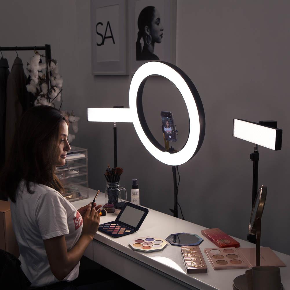 Gold Luxe II Ring Light & Crystal Luxe 13" LED Youtube Video Lighting Kit