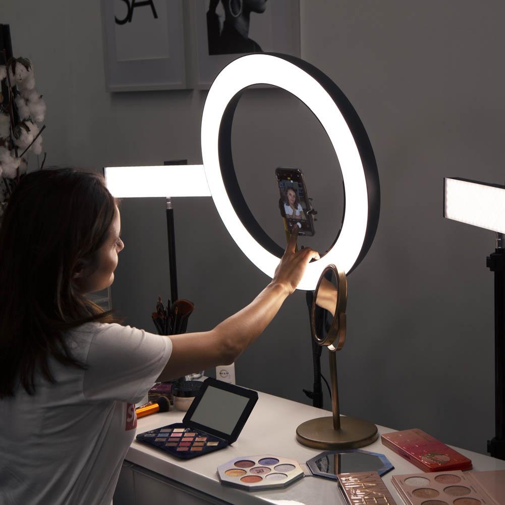 Gold Luxe II Ring Light & Crystal Luxe 13" LED Youtube Video Lighting Kit