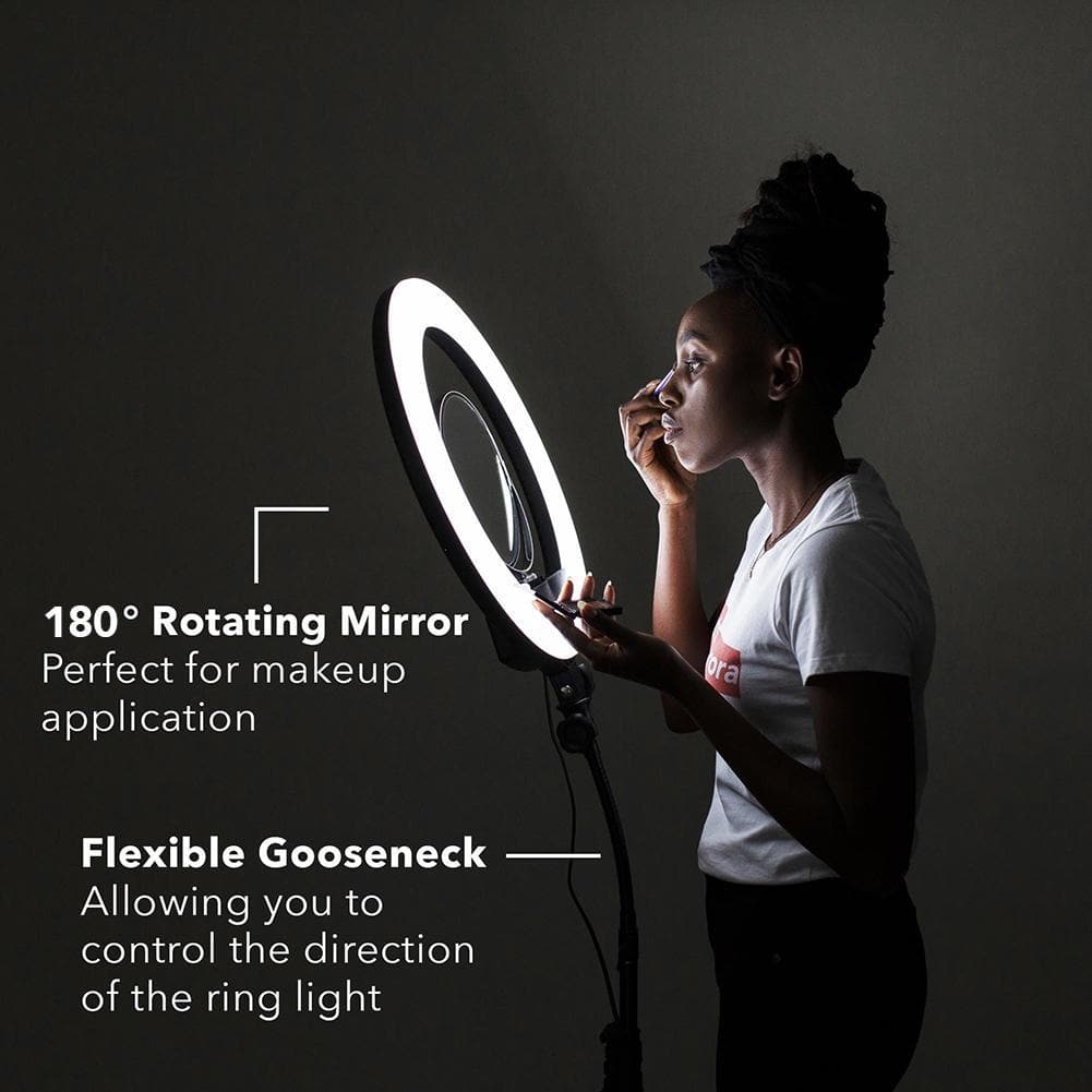 Complete Beauty Ring Light Studio Diamond Luxe & 9" LED Panel Lighting Kit