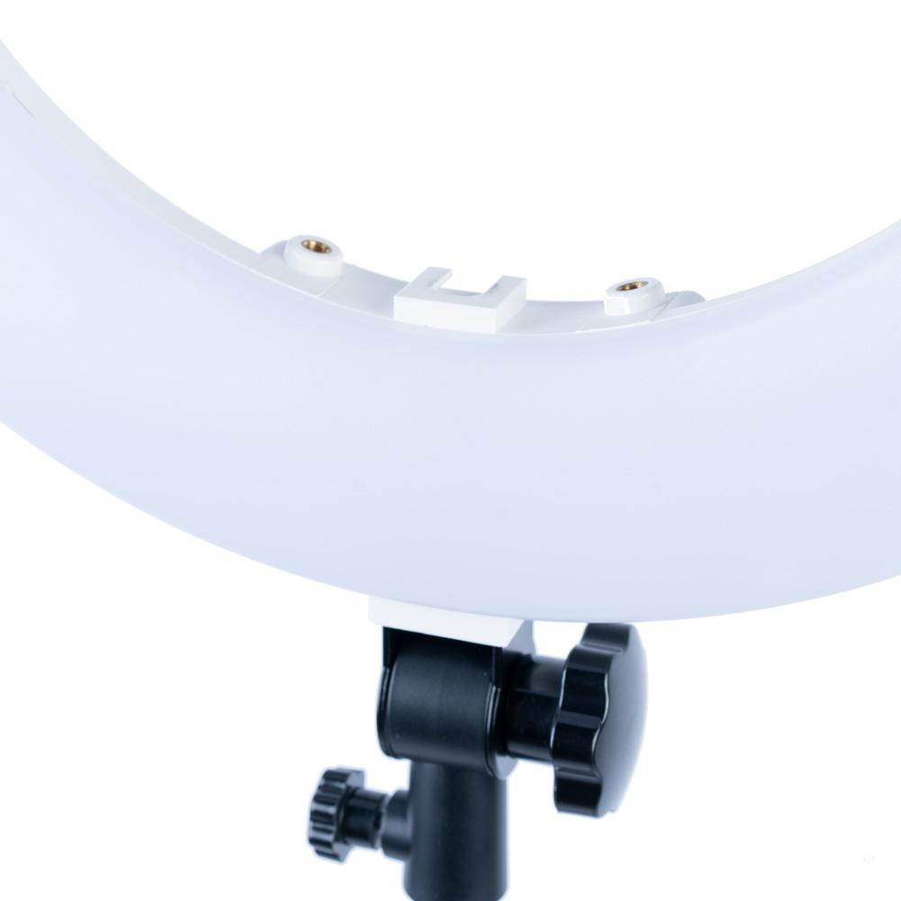 White 18" LED Ring Light & Remote - Gold Luxe III