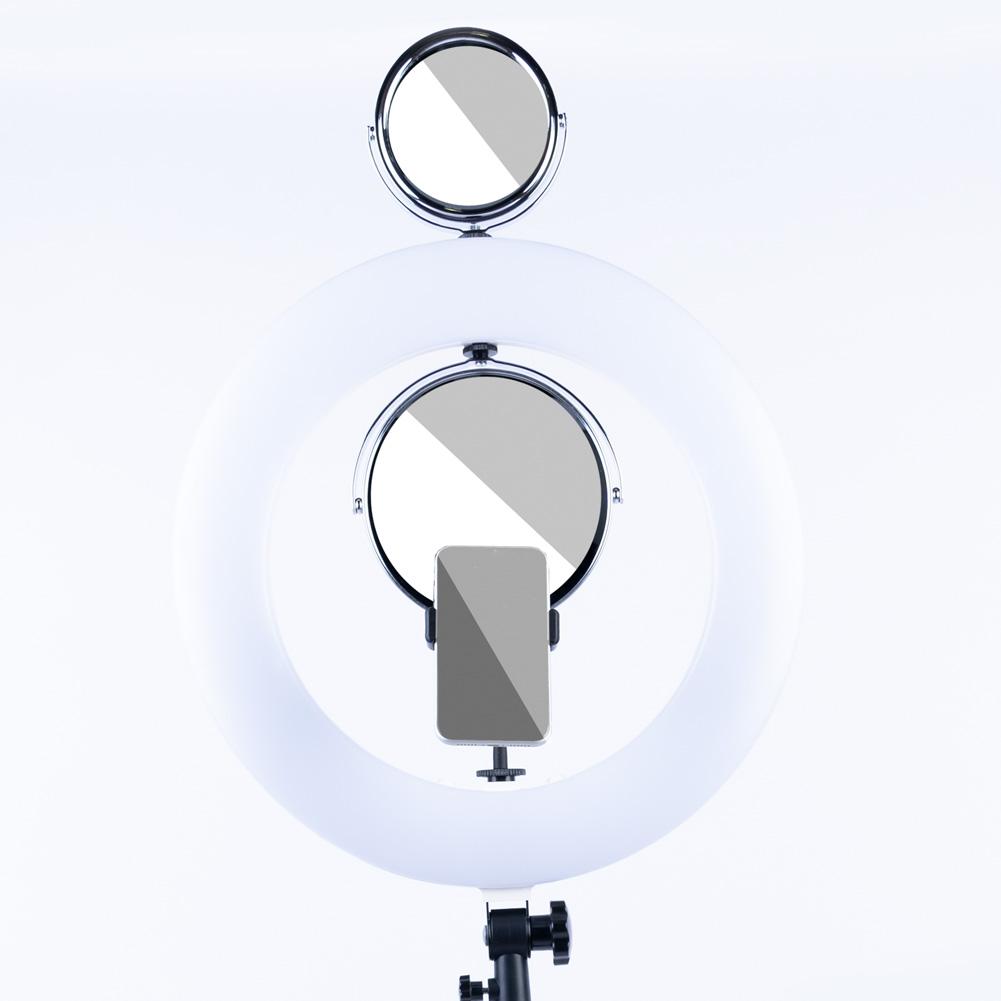 White 18" LED Ring Light & Remote - Gold Luxe III