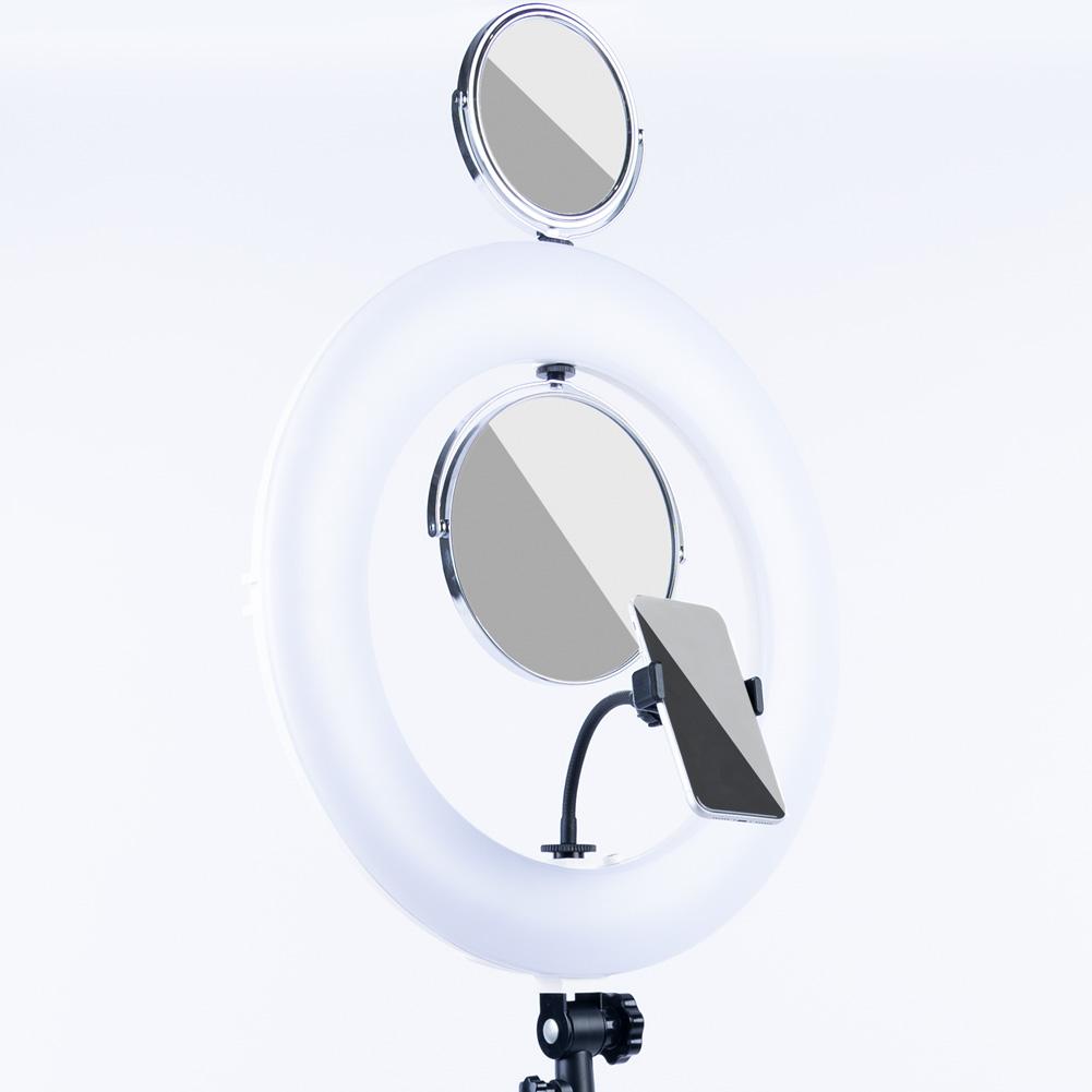 White 18" LED Ring Light & Remote - Gold Luxe III