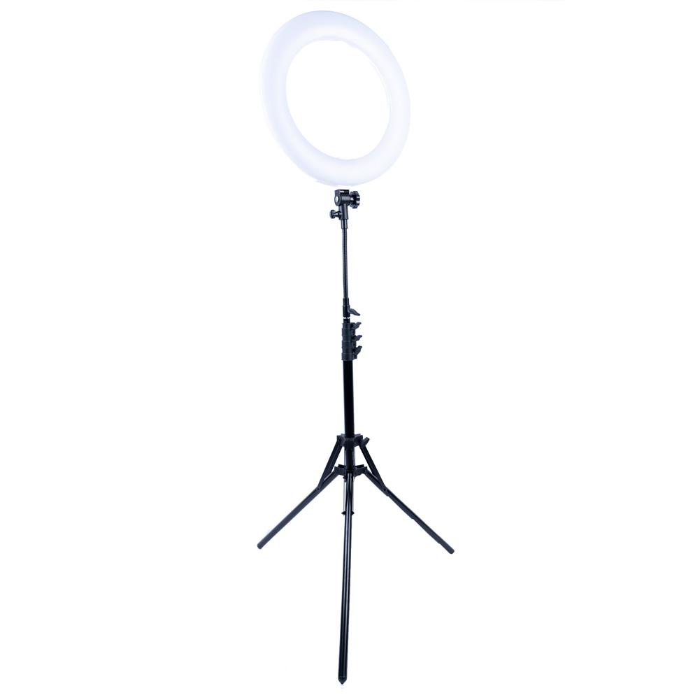 White 18" LED Ring Light & Remote - Gold Luxe III