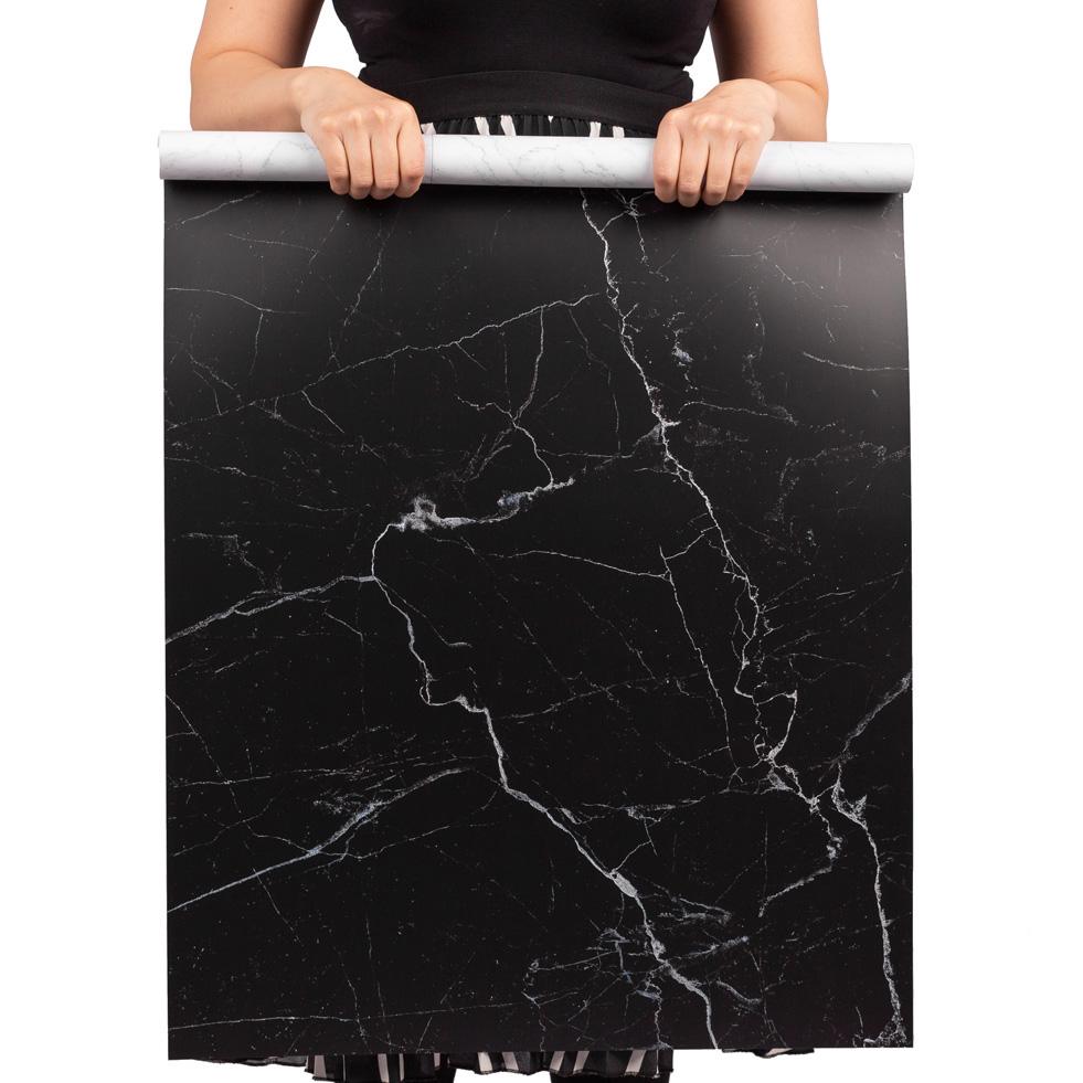 Flat Lay Instagram Backdrop - 'Paddington' Black Marble (56cm x 87cm)