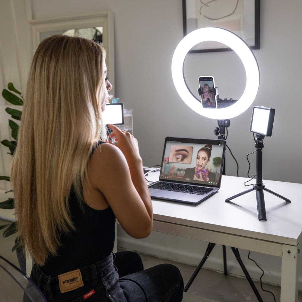 Complete Beauty Ring Light Studio Diamond Luxe & 5.5" LED Crystal Duo Lighting Kit