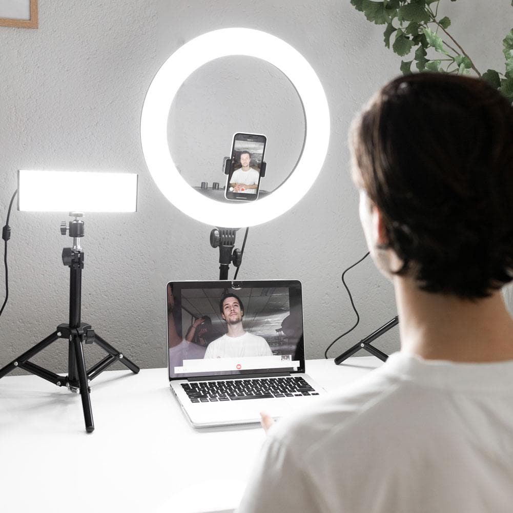 Complete Beauty Ring Light Studio Diamond Luxe & 9" LED Panel Lighting Kit