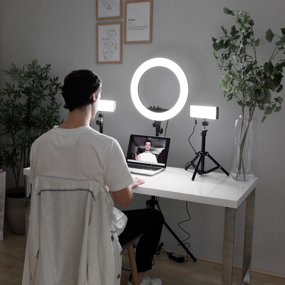 Complete Beauty Ring Light Studio Diamond Luxe & 9" LED Panel Lighting Kit
