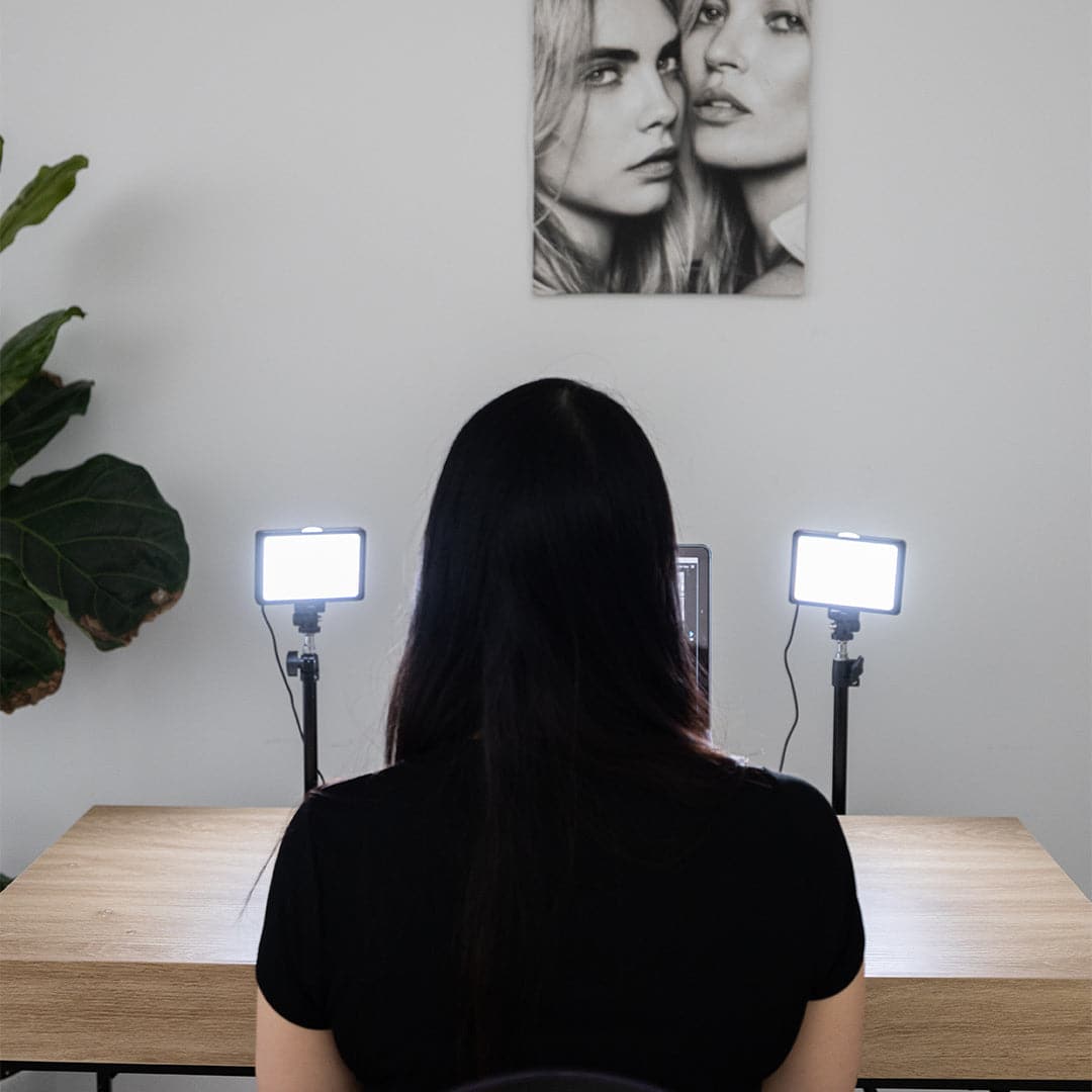 5.5" LED Photography Video Youtube Zoom Lighting Kit with Floor Stands - Crystal Air