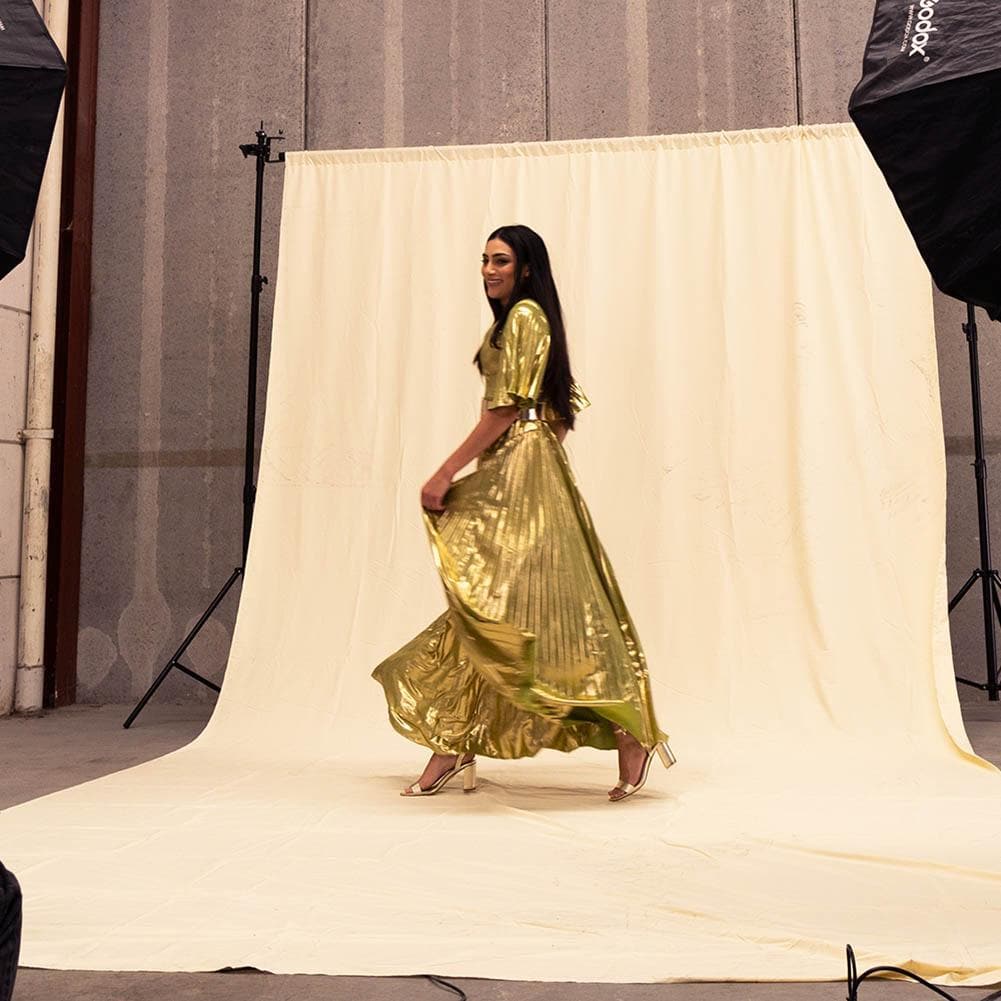 Pastel Palette Beige Muslin Backdrop 3M x 6M - Custard Tart