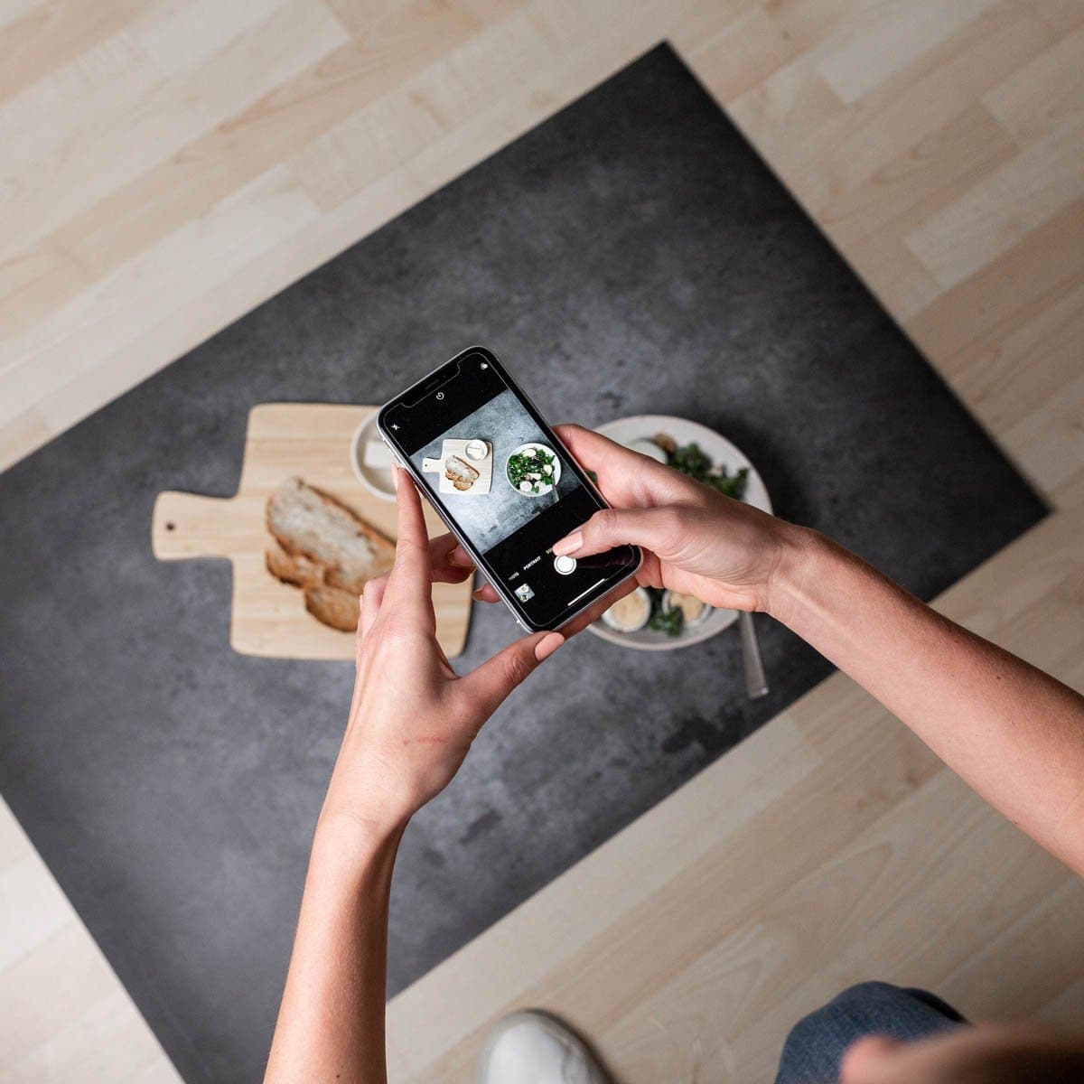 Flat Lay Instagram Backdrop - 'Darlinghurst' Dark Concrete (56cm x 87cm)