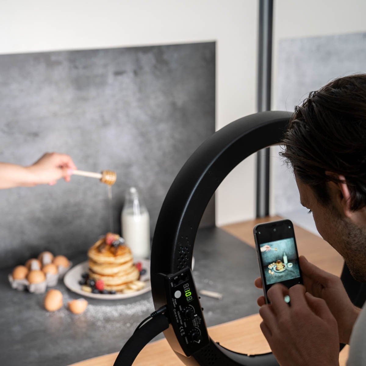 Flat Lay Instagram Backdrop - 'Darlinghurst' Dark Concrete (56cm x 87cm)