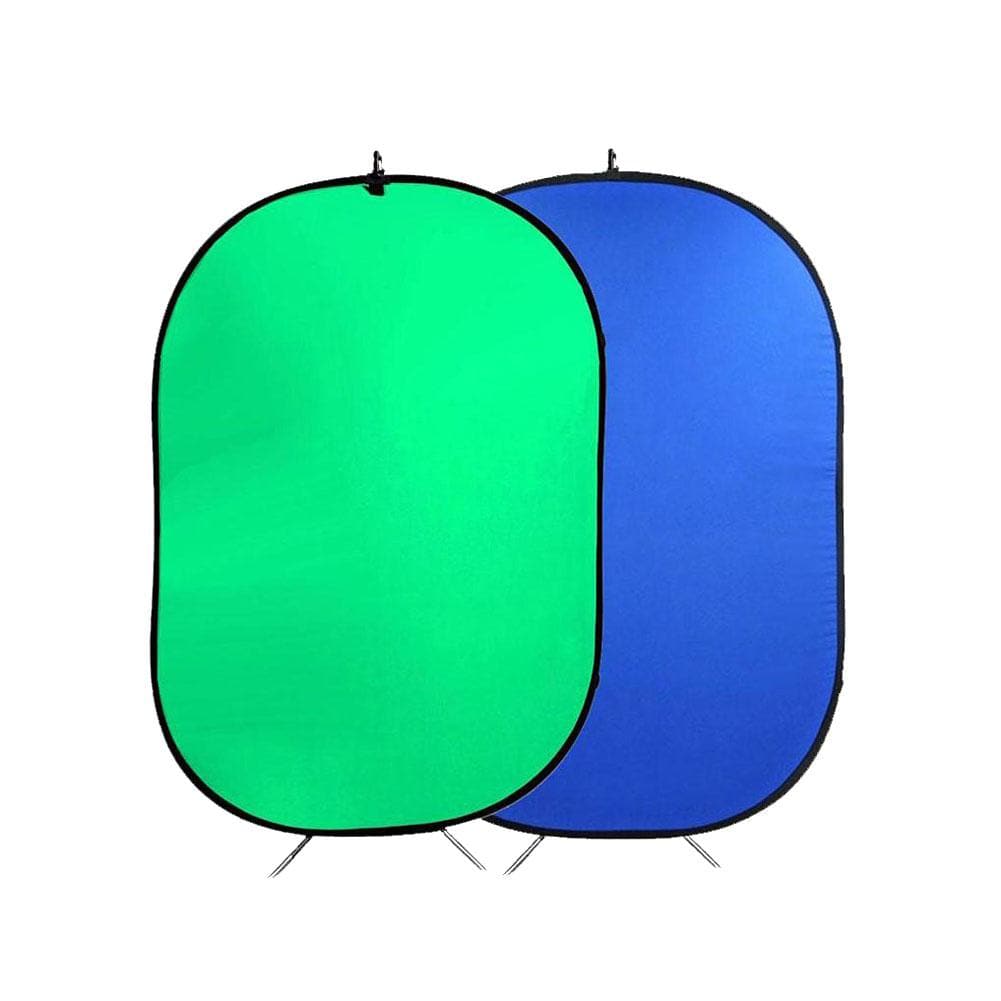 Large Chroma Key Green/Blue Double Sided Pop Up Backdrop with Stand and Peg Kit (1.5 x 2.1M)