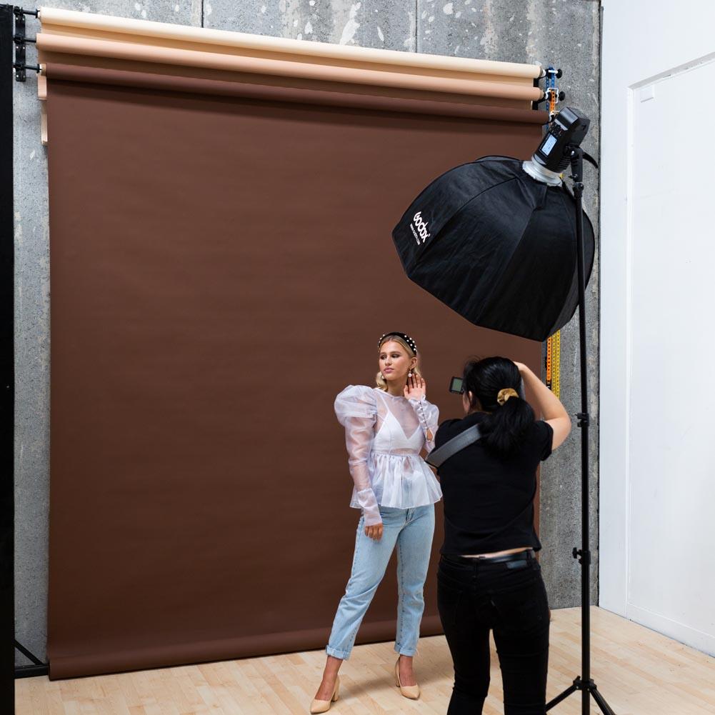 Paper Roll Photography Studio Backdrop Full Length (2.7 x 10M) - Espresso to Go Brown
