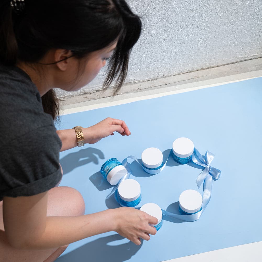 Flat Lay Instagram Backdrop - Duo 'Bahamas Blue' (56cm x 87cm)