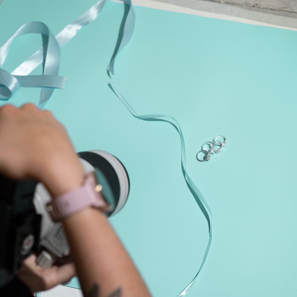 Flat Lay Instagram Backdrop - Duo 'Bahamas Blue' (56cm x 87cm)