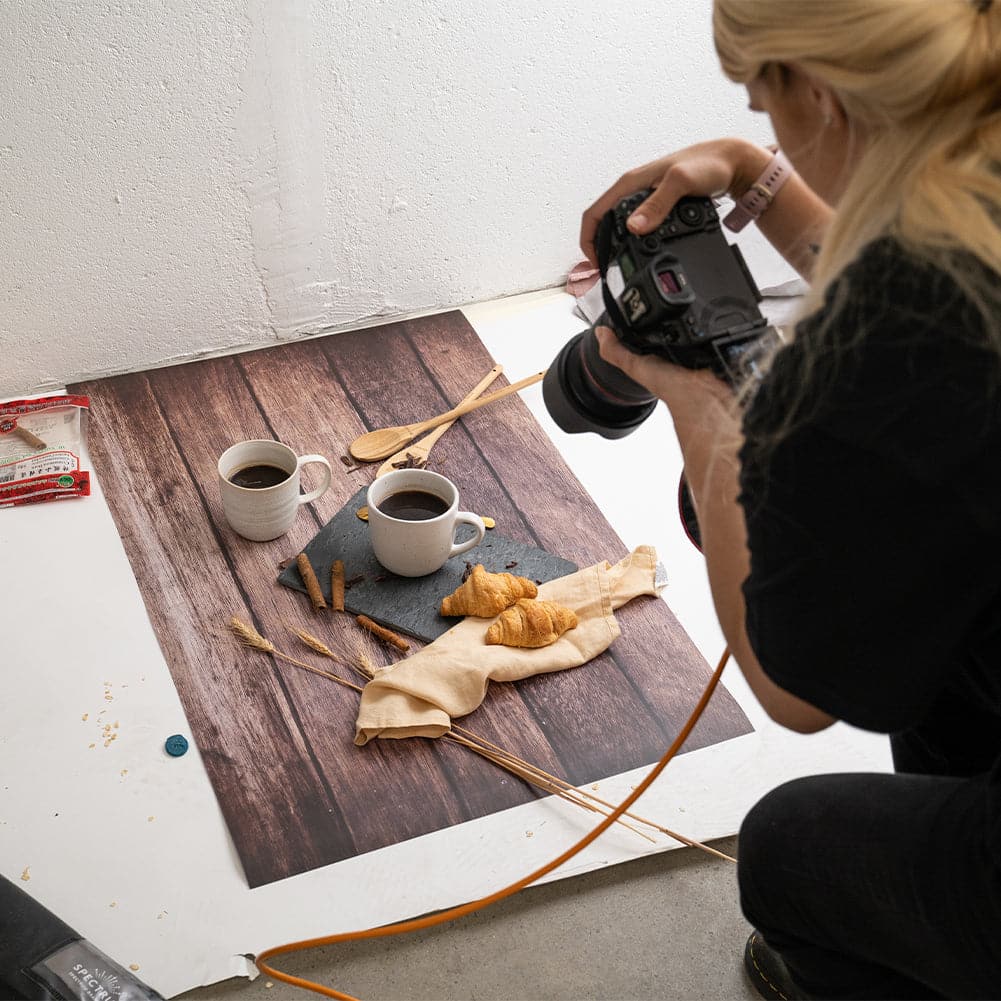 Flat Lay Instagram Backdrop - 'Eveleigh' Brown Wooden (56cm x 87cm)