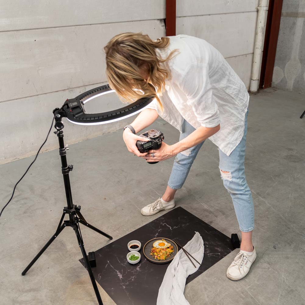 Flat Lay Instagram Backdrop - 'Toorak' Black Marble (56cm x 87cm)