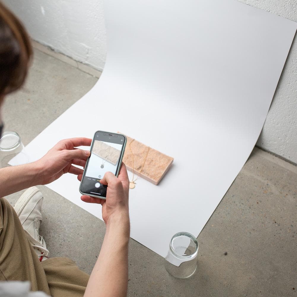 Flat Lay Instagram Backdrop - 'Monochrome' Black and White (56cm x 87cm)