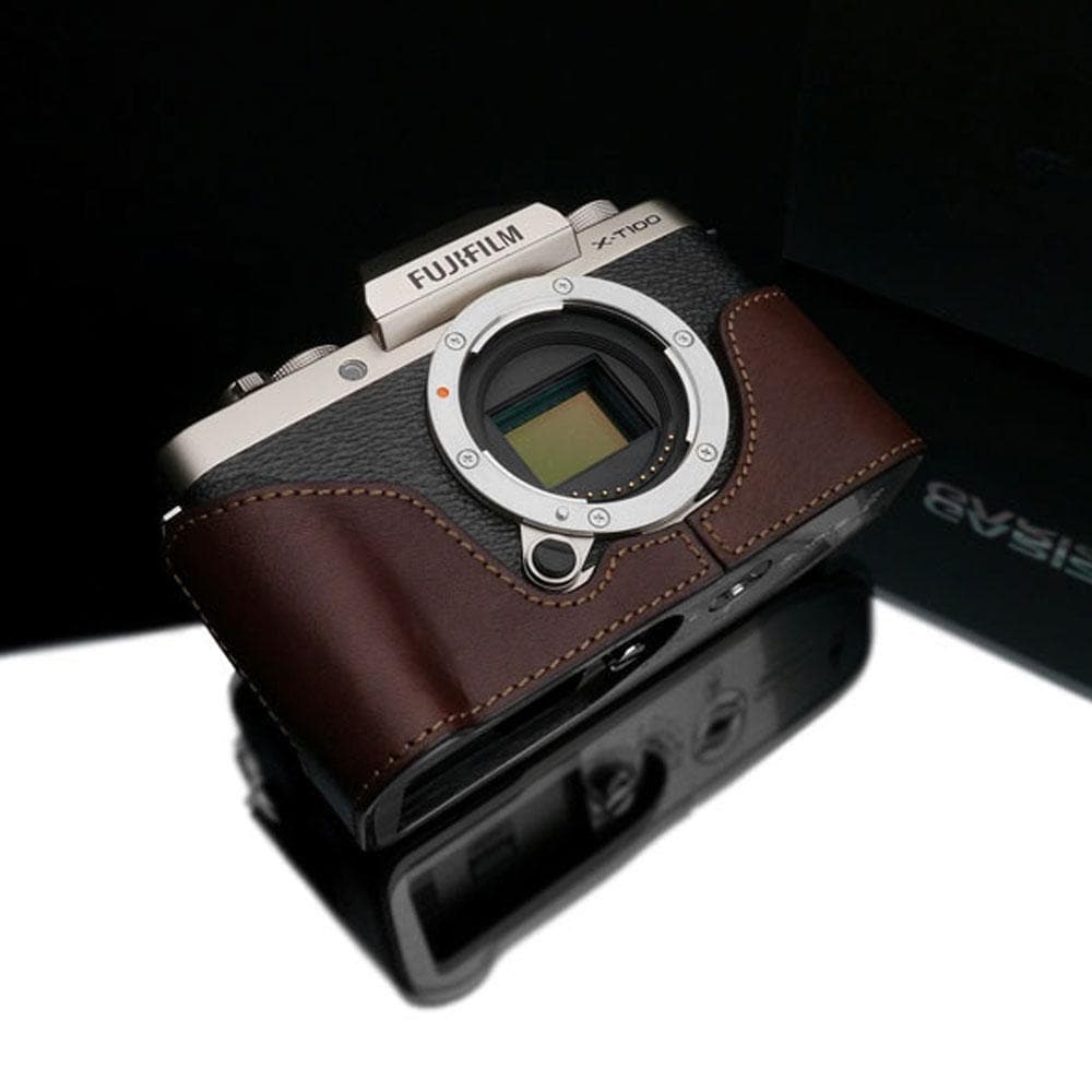 Gariz XS-CHXT100BR Leather Camera Half Case w/ Capfix Brown for Fujifilm X-T100