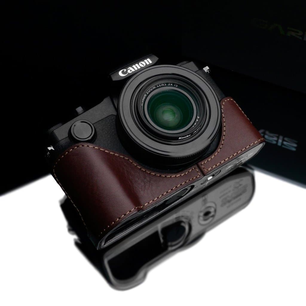 Gariz XS-G1XM3BR Brown Leather Half Case for Canon G1X Mark III